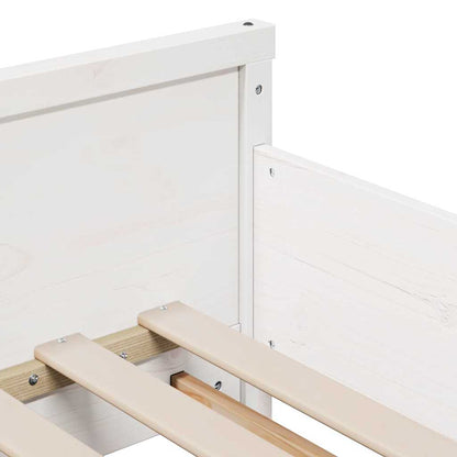 Bed Frame with Mattress White 80 x 200 cm Solid pine wood