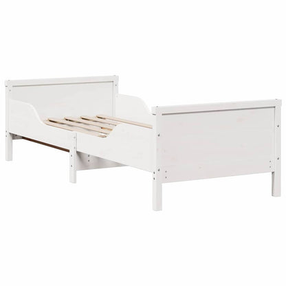 Bed Frame with Mattress White 80 x 200 cm Solid pine wood