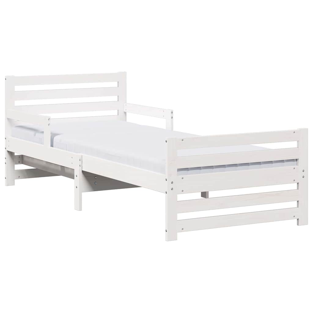 Bed Frame with Mattress with Headboard White 80 x 200 cm