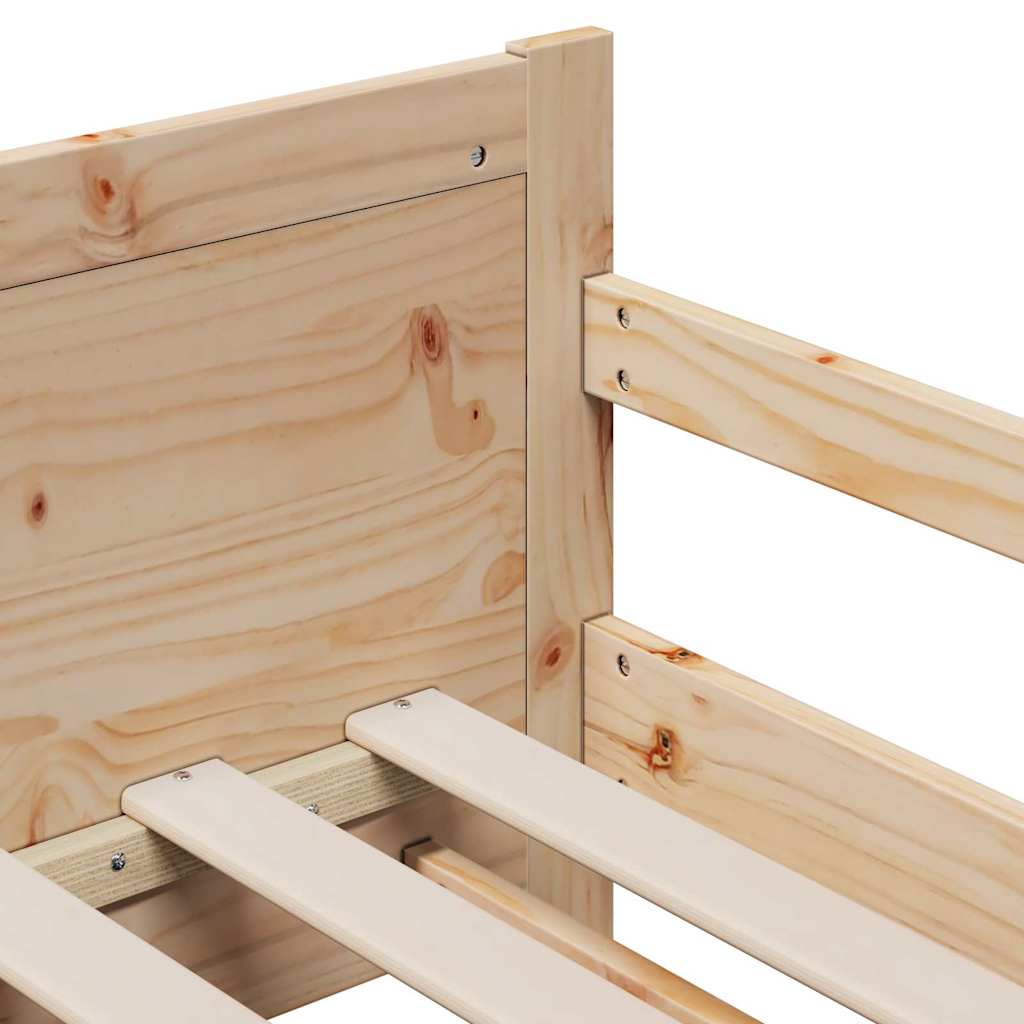 Bed Frame with Mattress with Headboard Brown 80 x 200 cm