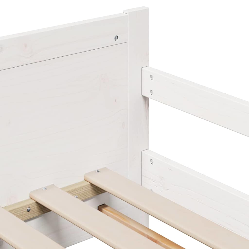 Bed Frame with Mattress with Headboard White 80 x 200 cm