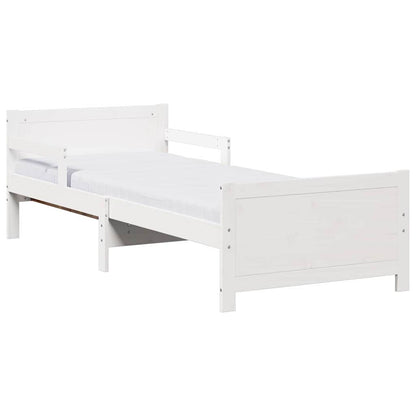 Bed Frame with Mattress with Headboard White 80 x 200 cm