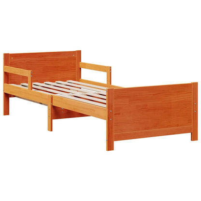 Bed Frame with Mattress with Headboard Wax brown 80 x 200 cm