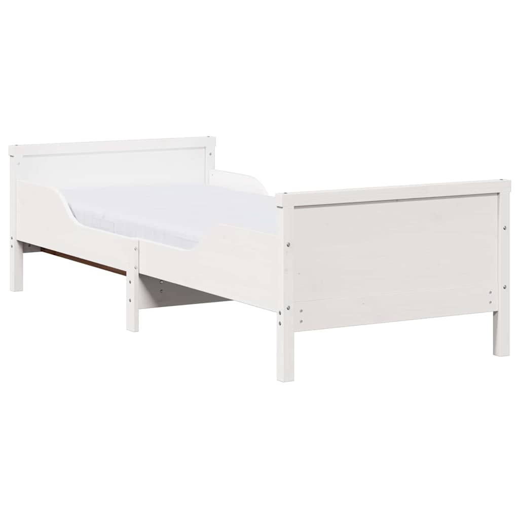 Bed Frame with Mattress with Headboard White 80 x 200 cm