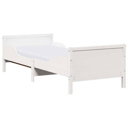 Bed Frame with Mattress with Headboard White 80 x 200 cm