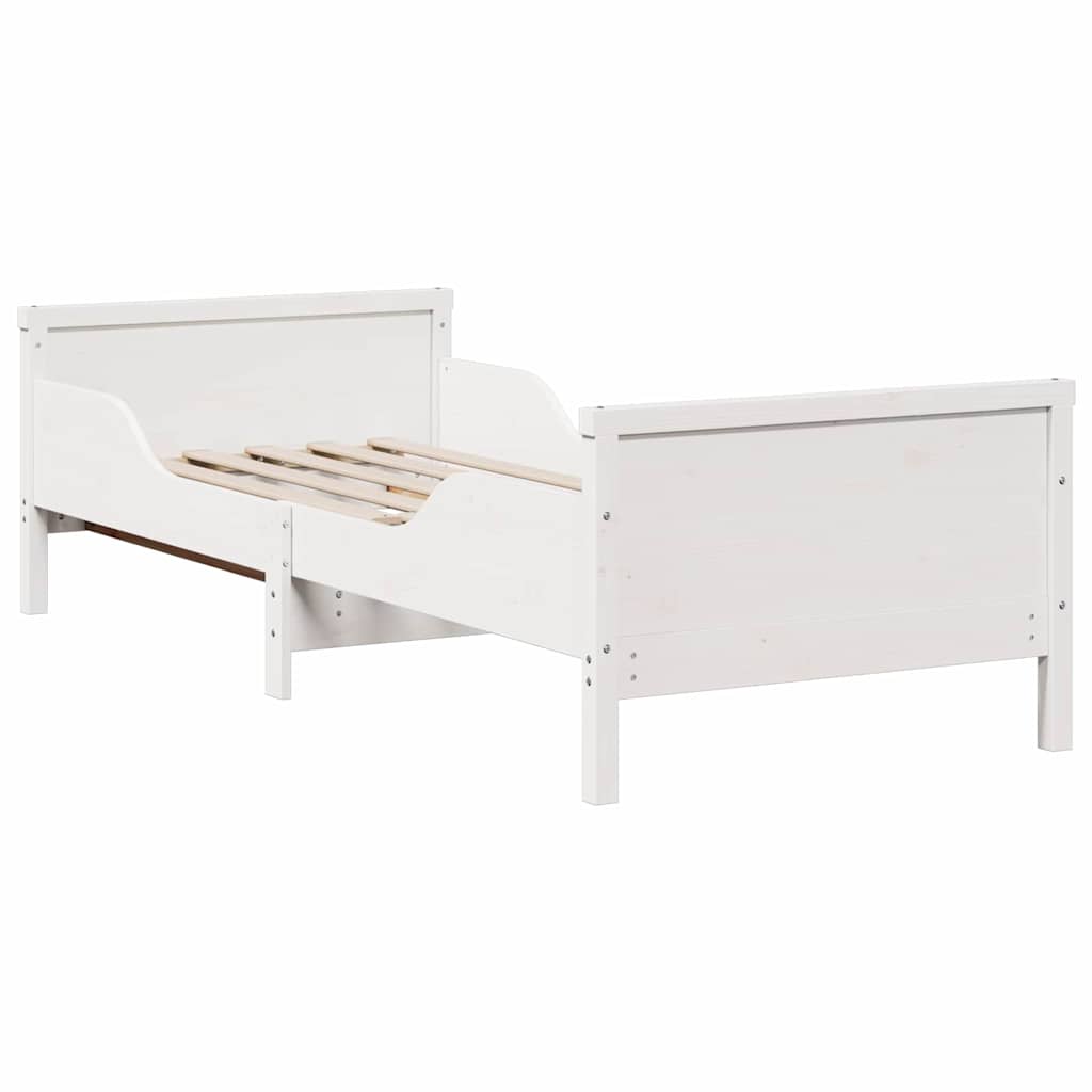 Bed Frame with Mattress with Headboard White 80 x 200 cm