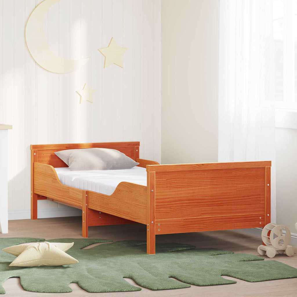 Bed Frame with Mattress with Headboard Wax brown 80 x 200 cm