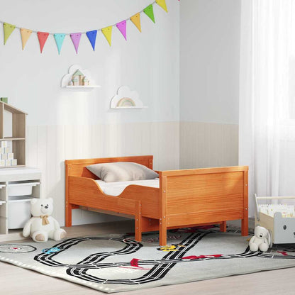 Bed Frame with Mattress with Headboard Wax brown 80 x 200 cm