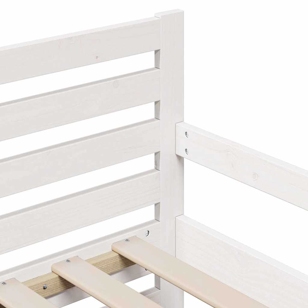 Bed Frame with Mattress with Headboard White 80 x 200 cm