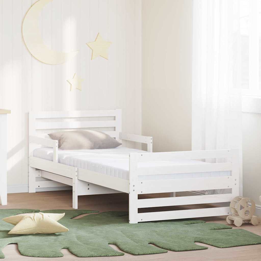 Bed Frame with Mattress with Headboard White 80 x 200 cm