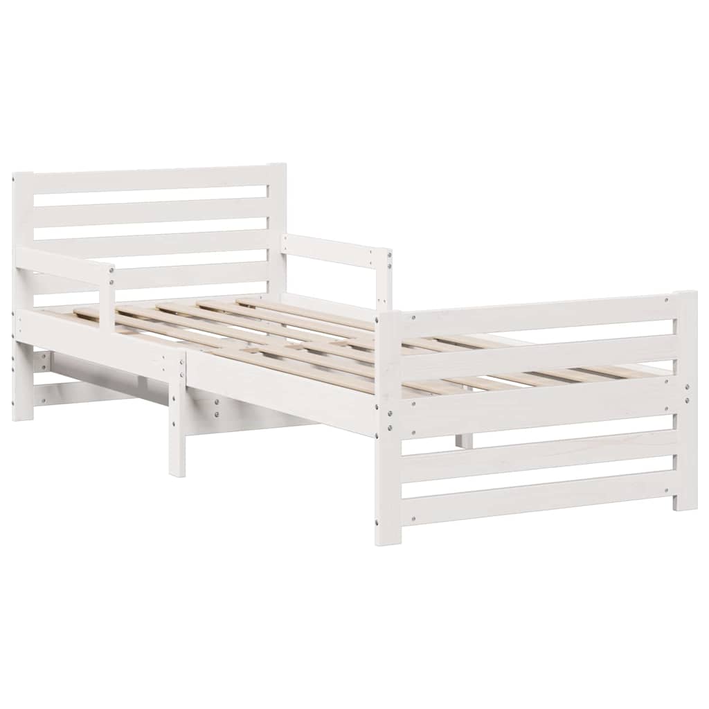 Bed Frame with Mattress with Headboard White 80 x 200 cm