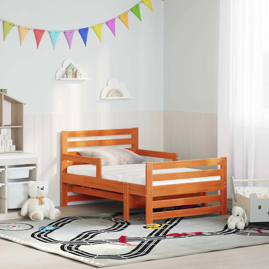Bed Frame with Mattress with Headboard Wax brown 80 x 200 cm