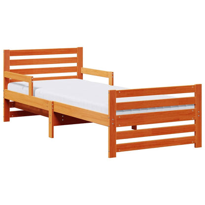Bed Frame with Mattress with Headboard Wax brown 80 x 200 cm