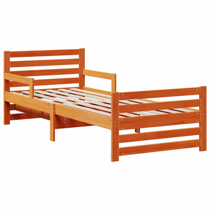 Bed Frame with Mattress with Headboard Wax brown 80 x 200 cm