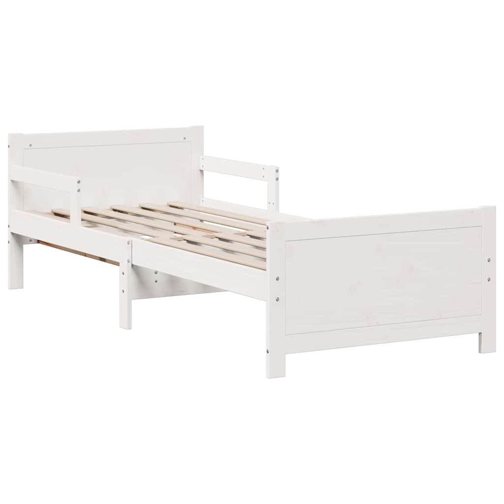 Bed Frame with Mattress with Headboard White 80 x 200 cm