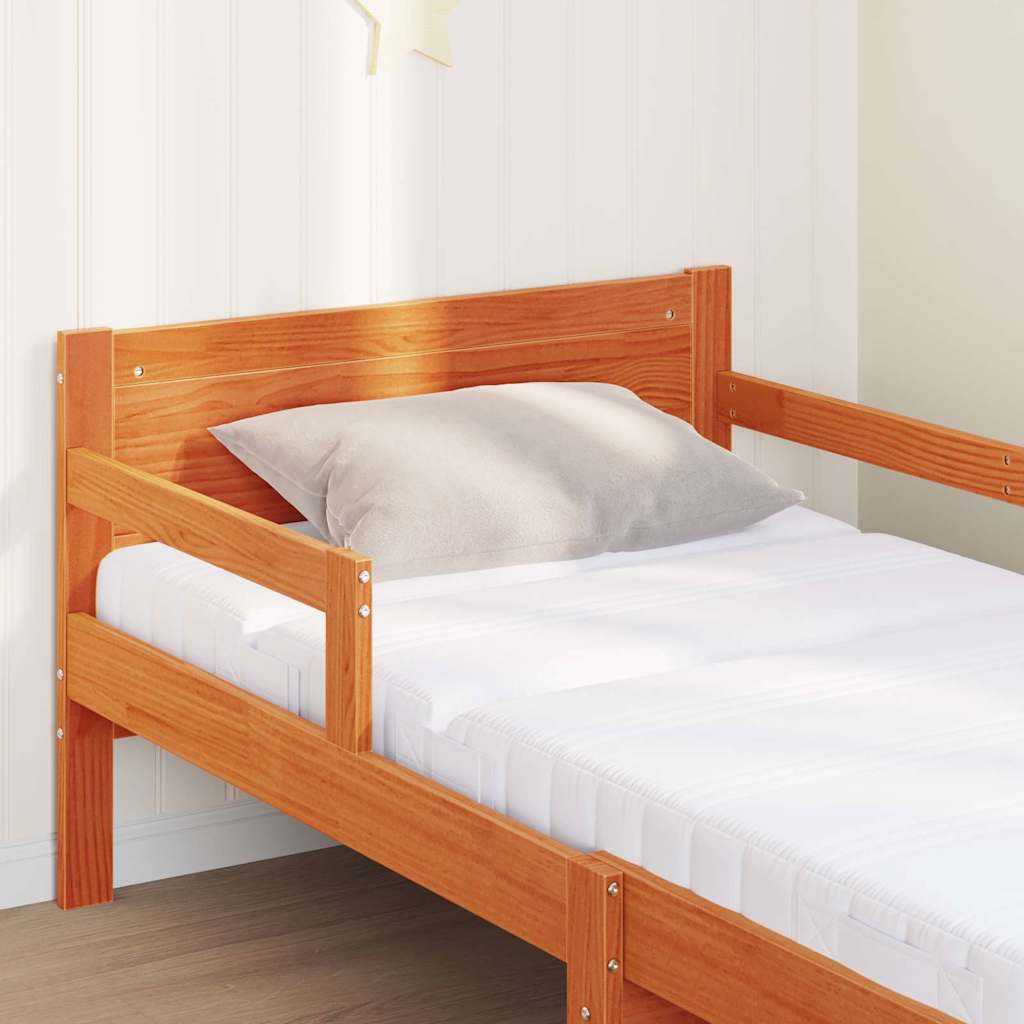 Bed Frame with Mattress with Headboard Wax brown 80 x 200 cm