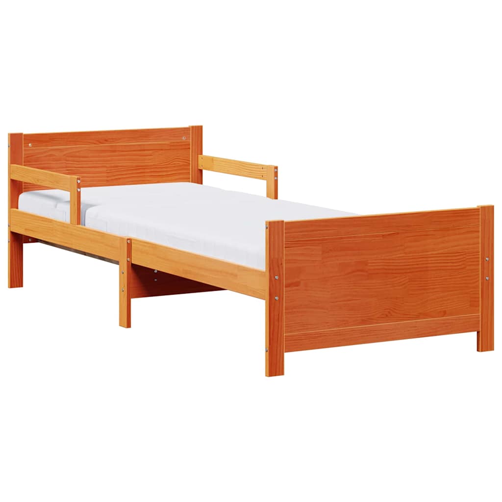 Bed Frame with Mattress with Headboard Wax brown 80 x 200 cm
