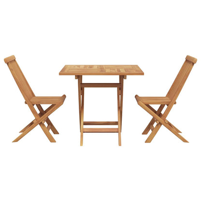 Garden Dining Set 3 pcs Brown Solid teak wood