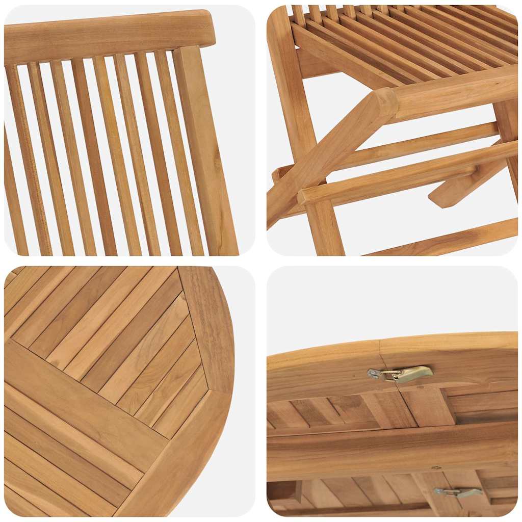Garden Dining Set Folding 5 pcs Brown Solid Teak wood