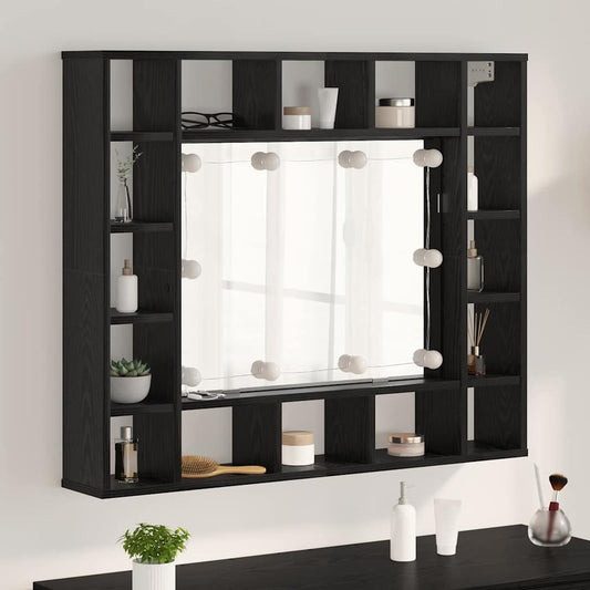 Mirror Cabinet Black oak 91 x 15 x 76.5 cm Engineered wood