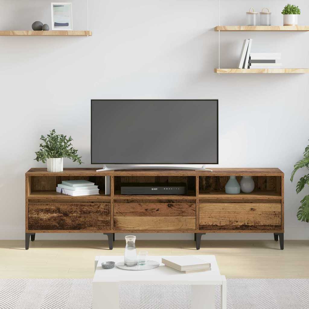 TV Cabinet Old Wood 150 x 30 x 45 cm Engineered Wood and Iron