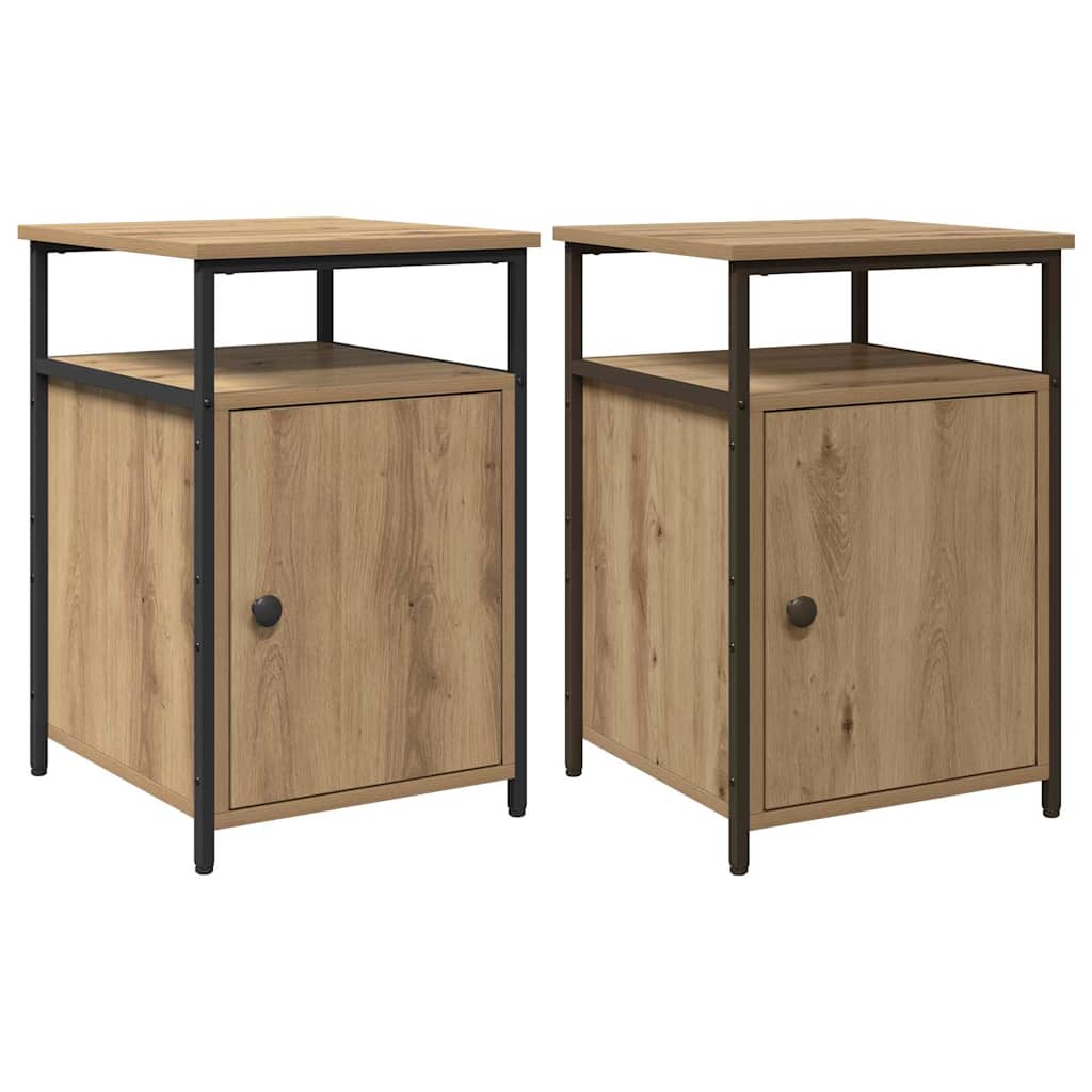 Bedside Cabinet Artisan oak Engineered Wood