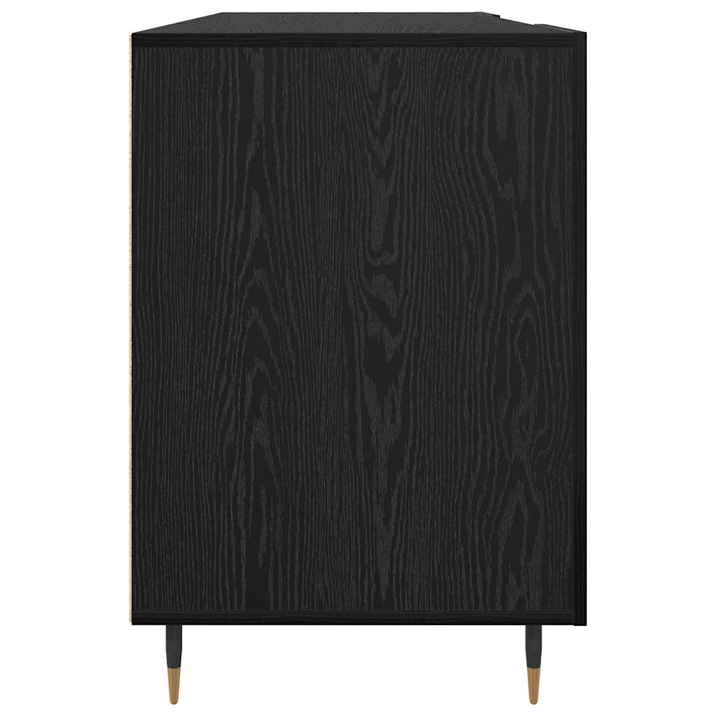 Desk with Shelf Black oak 140 x 50 x 75 cm Engineered wood