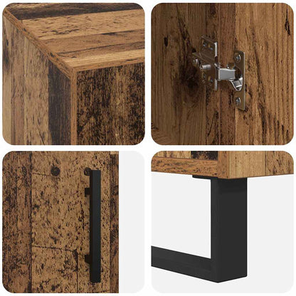 Desk with Shelf Old wood 140 x 50 x 75 cm Engineered wood