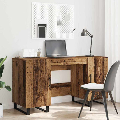 Desk with Shelf Old wood 140 x 50 x 75 cm Engineered wood