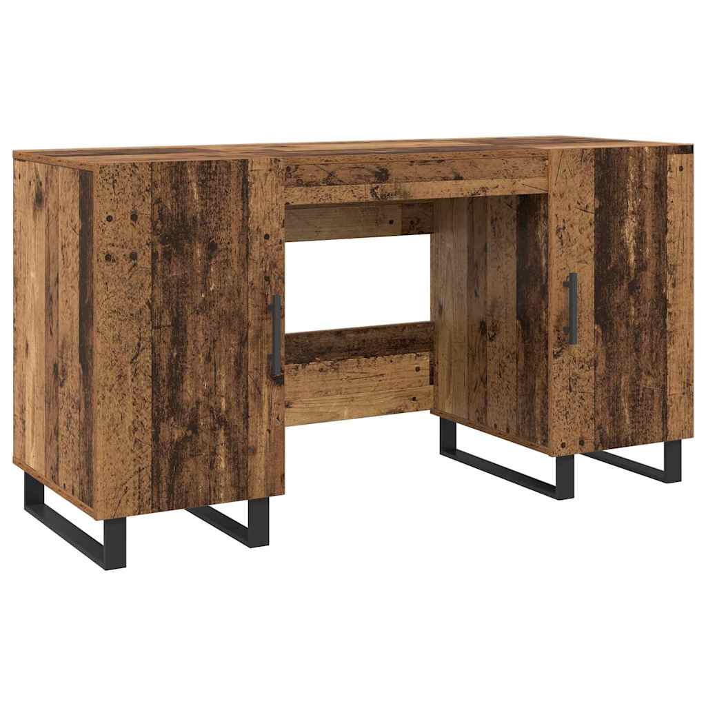 Desk with Shelf Old wood 140 x 50 x 75 cm Engineered wood