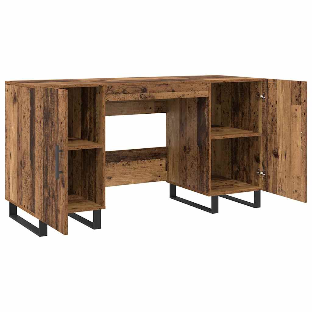 Desk with Shelf Old wood 140 x 50 x 75 cm Engineered wood