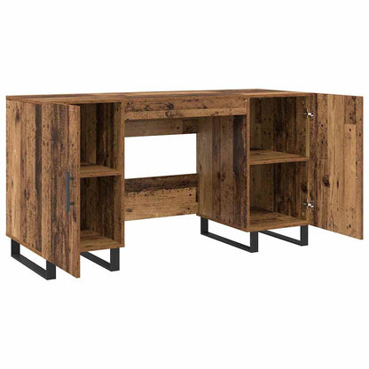 Desk with Shelf Old wood 140 x 50 x 75 cm Engineered wood