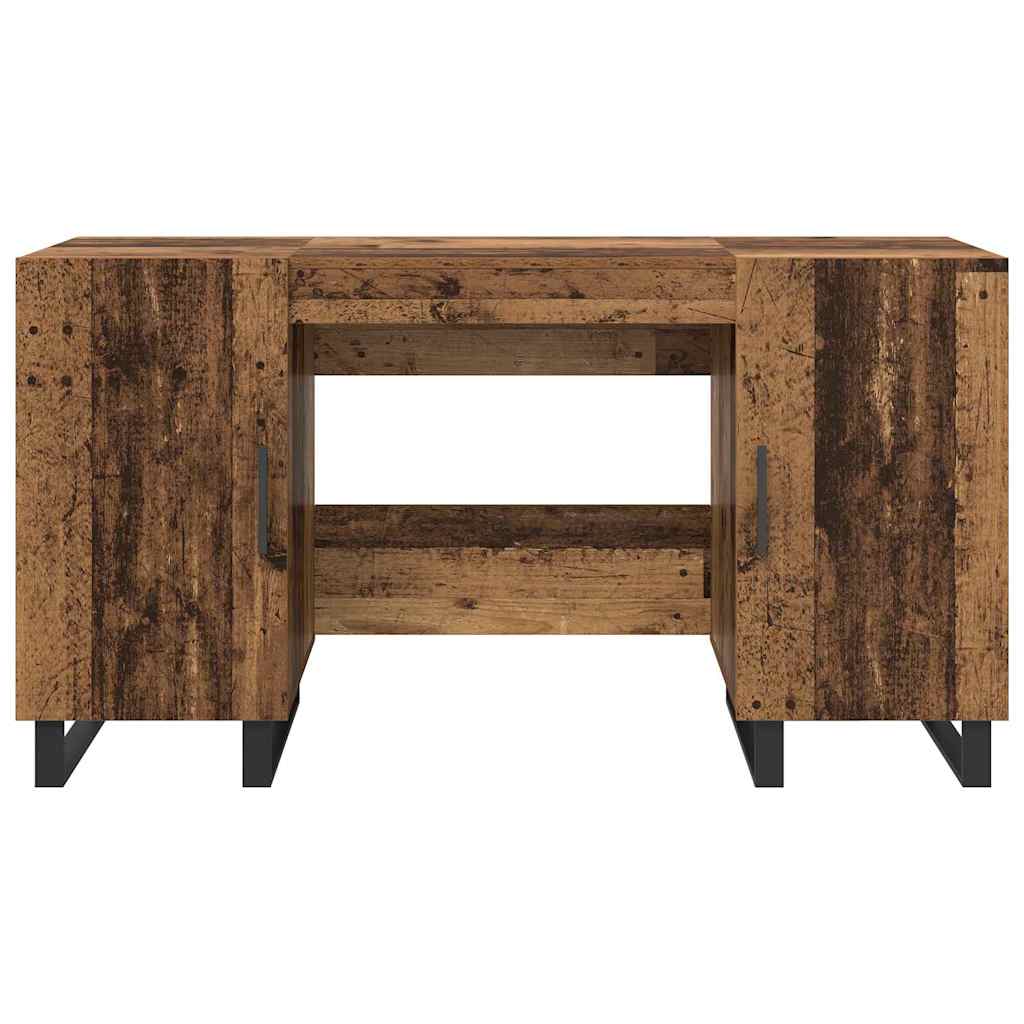 Desk with Shelf Old wood 140 x 50 x 75 cm Engineered wood