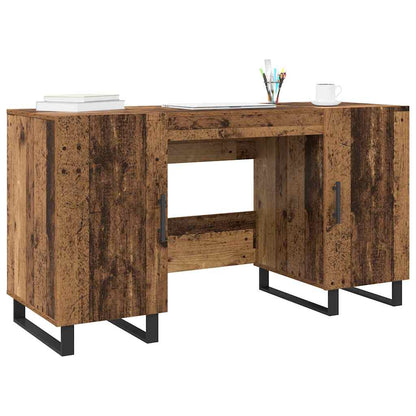 Desk with Shelf Old wood 140 x 50 x 75 cm Engineered wood