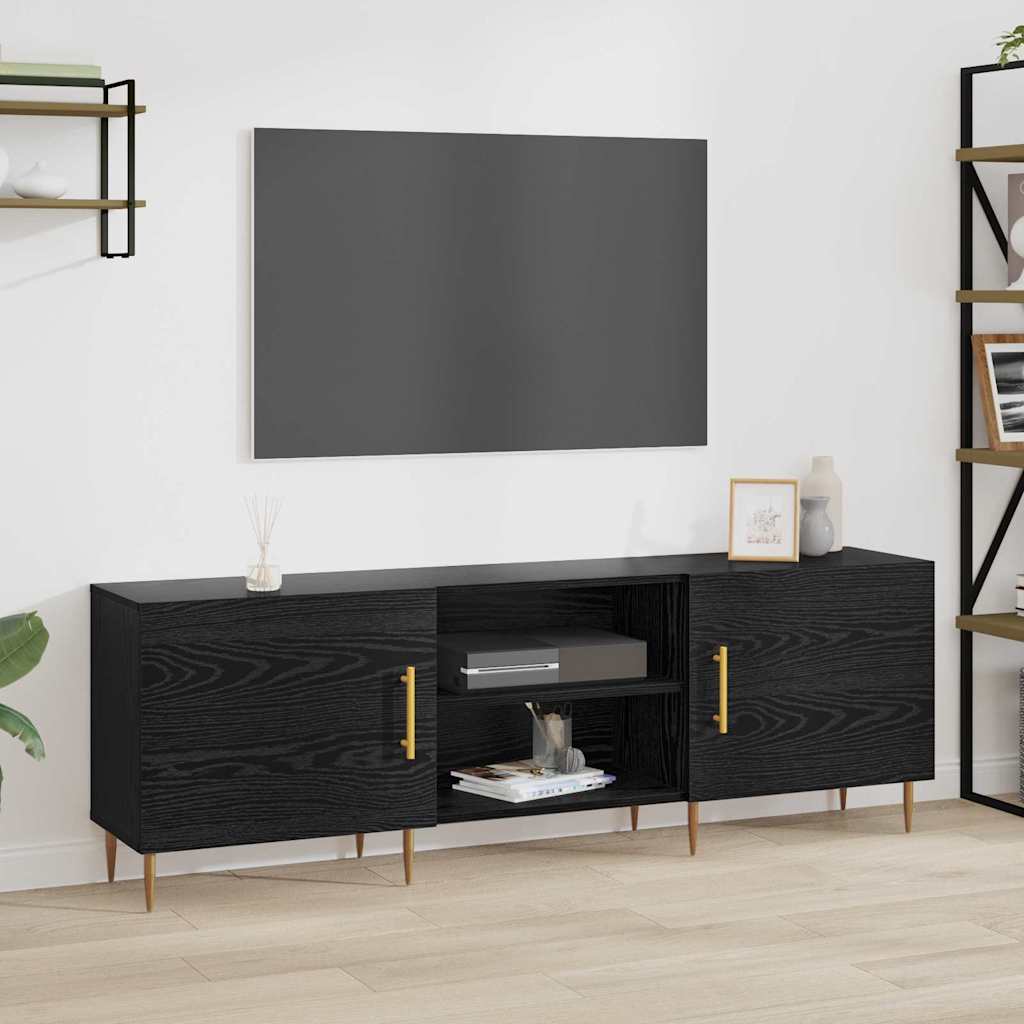 TV Cabinet Black oak 150 x 30 x 50 cm Engineered wood