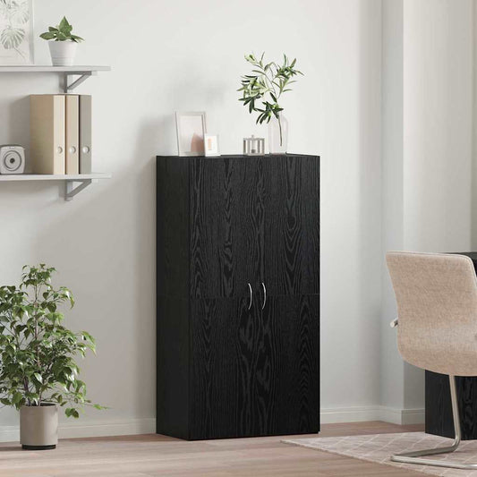 Office Cabinet Black oak 60 x 32 x 115 cm Engineered wood