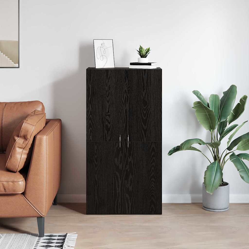 Office Cabinet Black oak 60 x 32 x 115 cm Engineered wood