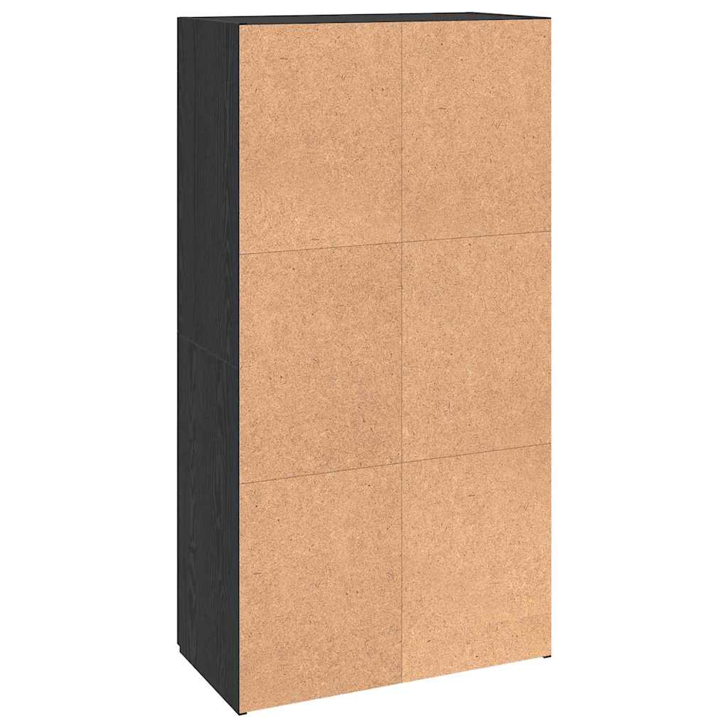 Office Cabinet Black oak 60 x 32 x 115 cm Engineered wood