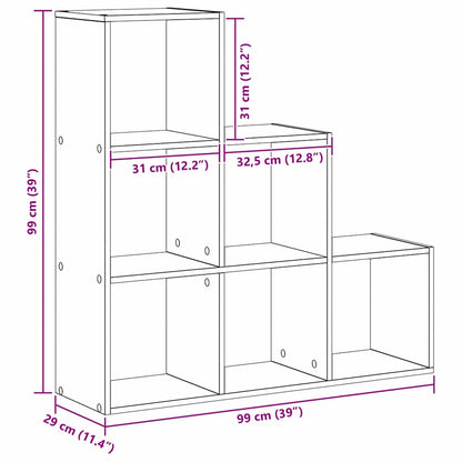 Book Cabinet Black oak 99 x 29 x 99 cm Engineered wood