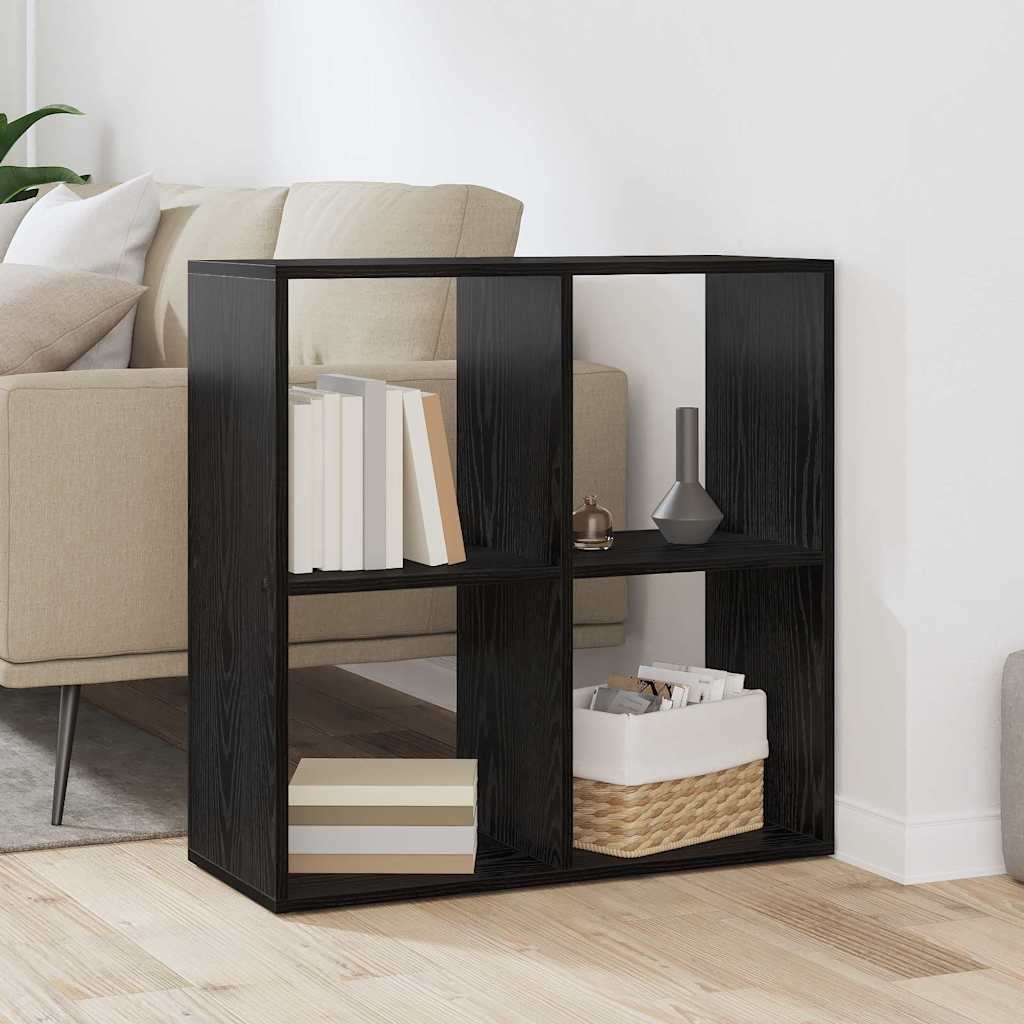 Book Cabinet Black 69.5 x 29 x 69.5 cm Engineered Wood