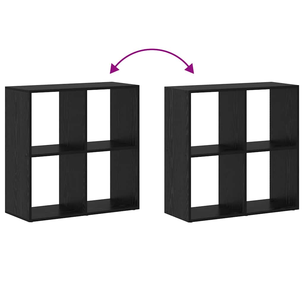 Book Cabinet Black 69.5 x 29 x 69.5 cm Engineered Wood