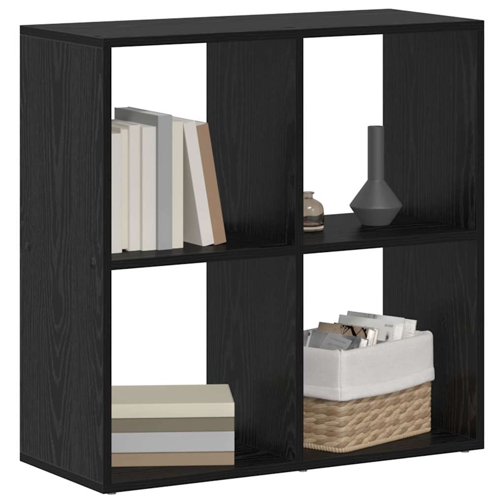 Book Cabinet Black 69.5 x 29 x 69.5 cm Engineered Wood