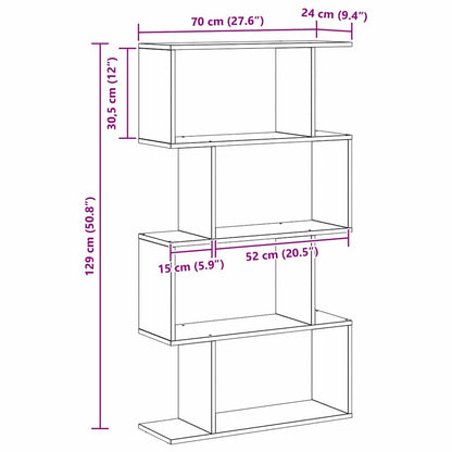 Book Cabinet Black 70 x 24 x 129 cm Engineered wood