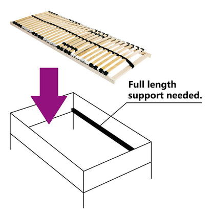 Slatted Bed Base Brown 90 x 190 cm Solid beech wood