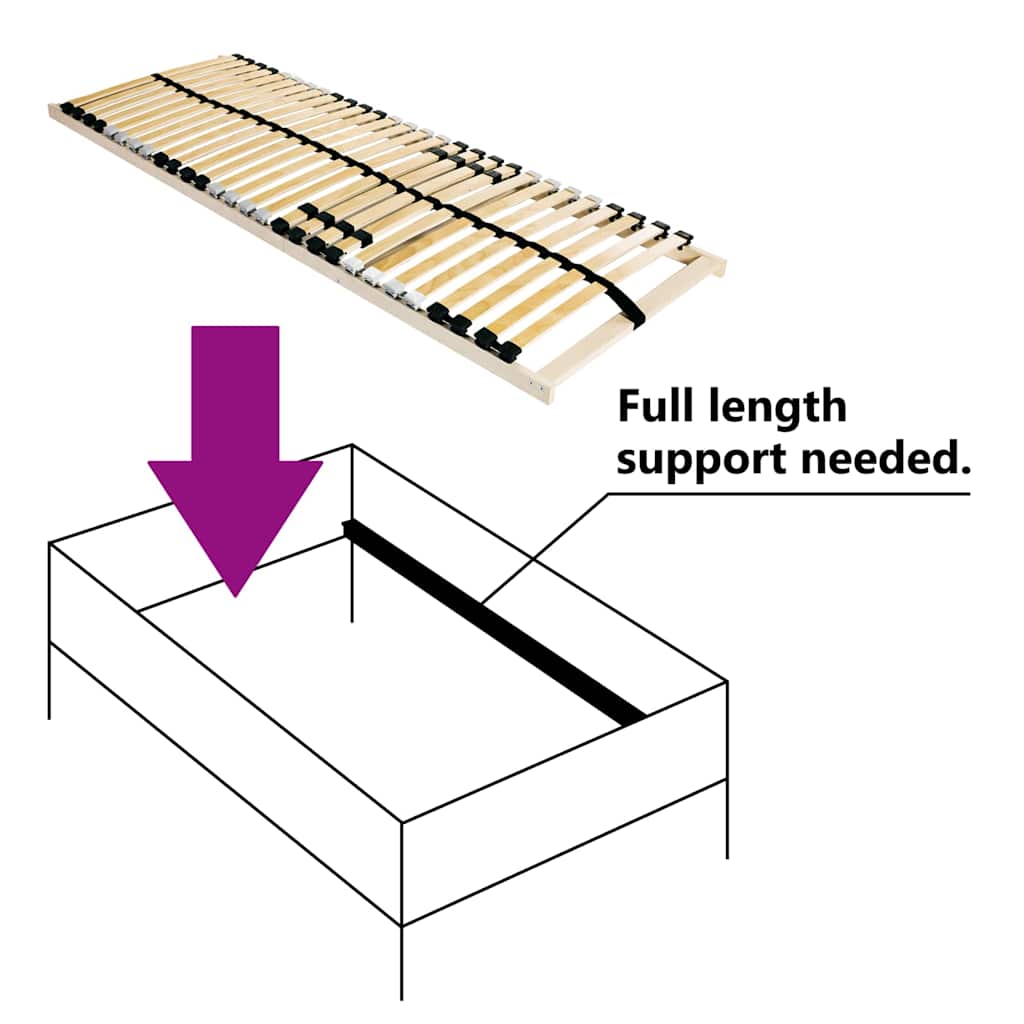 Slatted Bed Base Brown 140 x 190 cm Solid beech wood