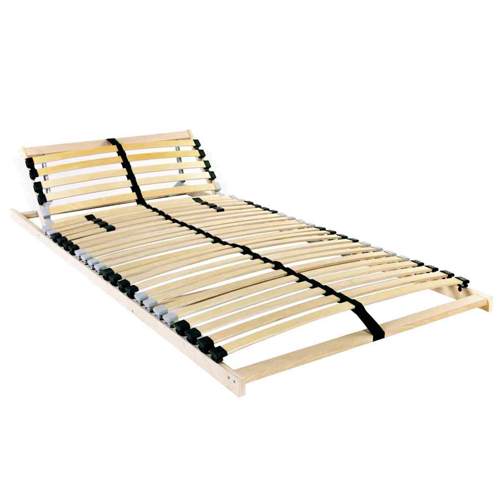 Slatted Bed Base Brown 80 x 190 cm Solid beech wood
