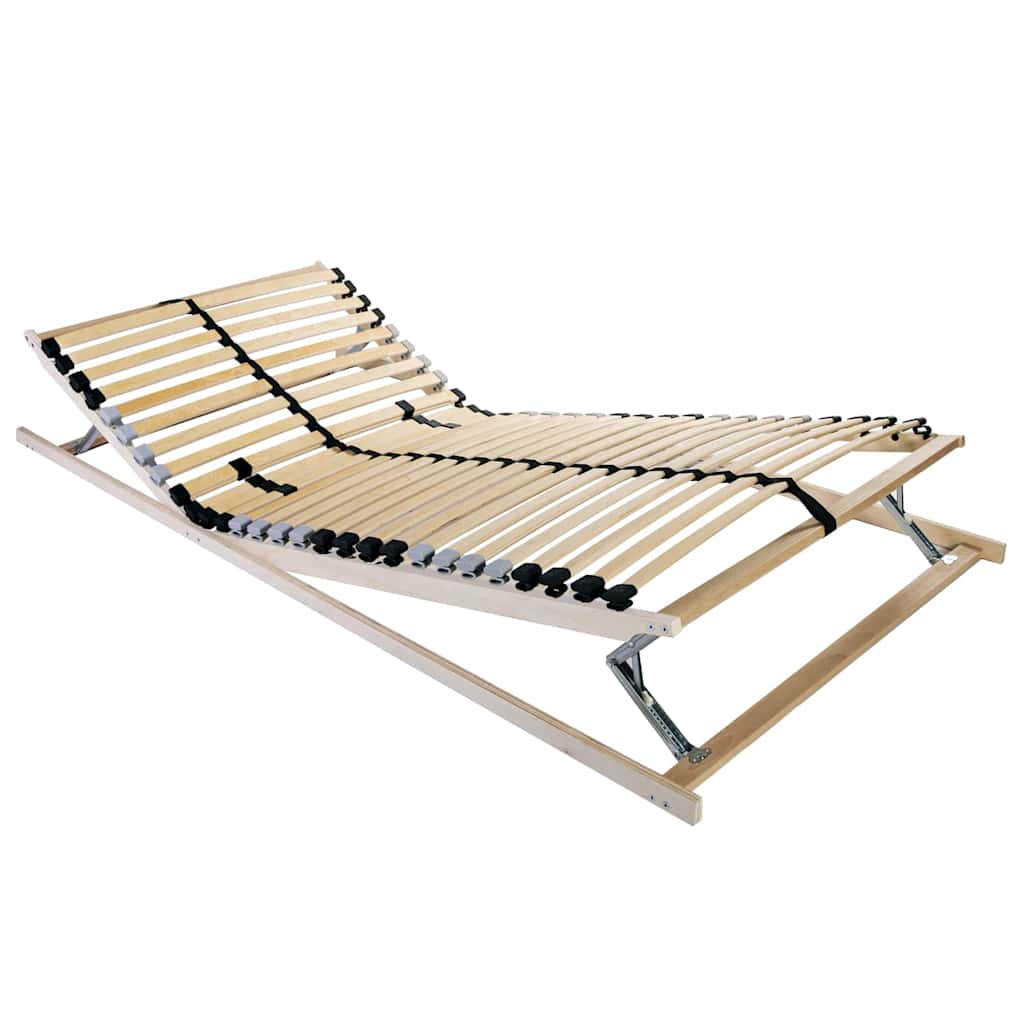 Slatted Bed Base Brown 120 x 190 cm Solid beech wood