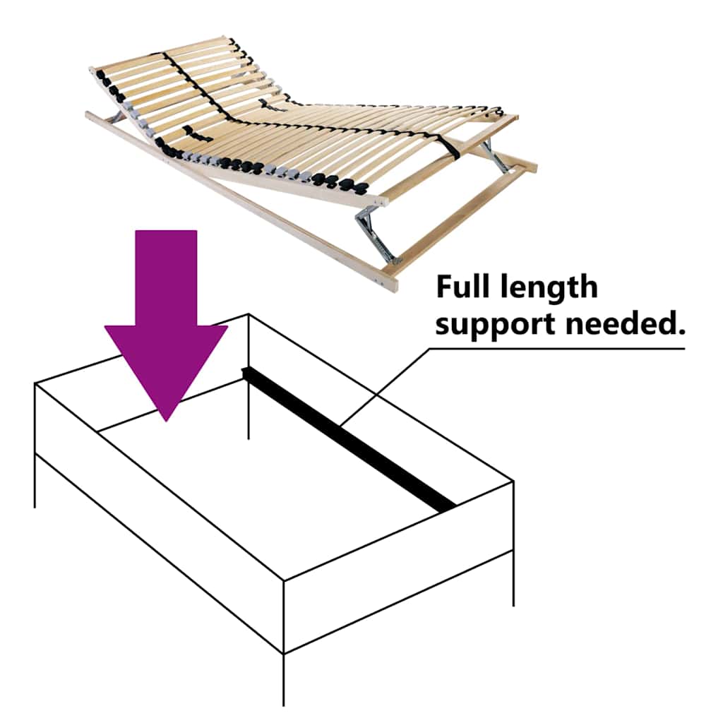 Slatted Bed Base Brown 120 x 190 cm Solid beech wood
