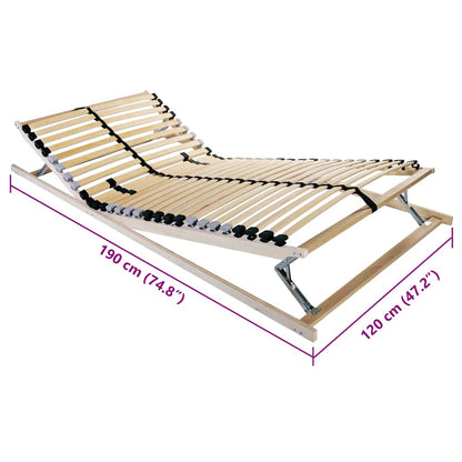 Slatted Bed Base Brown 120 x 190 cm Solid beech wood