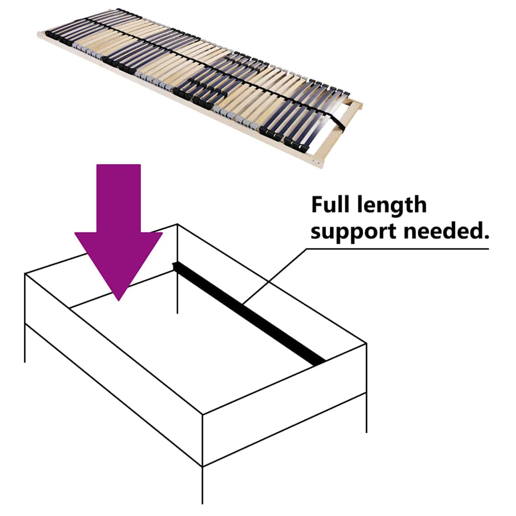Slatted Bed Base Brown 90 x 190 cm Solid beech wood